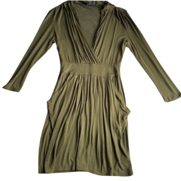 HP🔥 Women's XXI‎ Evergreen Long-Sleeved Dress with Side Pockets - Size Small - Picture 2 of 5